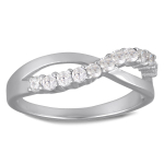 Bague Argent 'D&eacute;esse' blanc argent&eacute; (rhodi&eacute;) - 5 mm