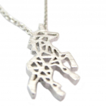 7bis [P5824] - Collier artisanal 'Licorne' argent&eacute; - 20x17 mm sidabras
