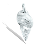 Les Tr&eacute;sors De Lily [Q7610] - Pendentif argent 'Coquillage' argent&eacute; (rhodi&eacute;) - 17x9 mm sidabras