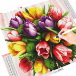 5d deimantų tapyba gėlėmis, viso kvadrato dažai su deimantų meno rinkiniais 30x30CM