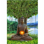 Visas apvalus/kvadratinis 5D &bdquo;pasidaryk pats&ldquo; deimantinis paveikslas Buda Bodhi Tree Deimantinis siuvinėjimas Siuvinėjimo kryželiu rinkiniai Namų dekoras Rankų darbo dovanos Round 20x30cm