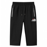 &Scaron;ortai Vyri&scaron;kos vasarinės medvilnės megztos septynių ta&scaron;kų vidurinės kelnės 6XL juoda