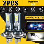2vnt Automobilinis LED priekinis žibintas H7 Auto Led Bulb White Light 110W