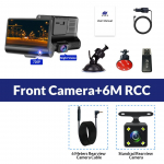 E-ACE automobilinis DVR 1080P 3 fotoaparato objektyvas DVR Dash Cam 170 plataus kampo G jutiklis automatinis galinio vaizdo įra&scaron;ymo įrenginys, palaikantis naktinį matymą No TF Card
