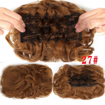 LUPU sintetinių plaukų kuodelių &scaron;ukos segtukas su netvarkinga garbanota &scaron;ignono elastine juostele Scrunchies plaukų gabaliukai priauginimas moterims juodai rudas 1PC