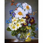 5D &bdquo;pasidaryk pats&ldquo; deimantų tapyba Gražios gėlės Deimantinis Siuvinėjimas Siuvinėjimo kryželiu rinkinys Pilnas Kalnų kri&scaron;tolinio akmens mozaikos namų dekoras Round 20x30cm