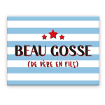 Les Tr&eacute;sors De Lily [A3623] - Magnet c&eacute;ramique 'Beau Gosse' bleu (de p&egrave;re en fils) - 8x6 cm įvairiaspalvis