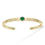 Les Tr&eacute;sors De Lily [R3437] - Bracelet Plaqu&eacute; Or 'Cl&eacute;opatra' vert dor&eacute; - 55 mm- 6 mm