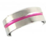 Bague acier 'Peaceful' rose argent&eacute; - 7 mm 66 ry&scaron;kiai rožinė