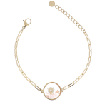 Les Tr&eacute;sors De Lily [R4506] - Bracelet cr&eacute;ateur Acier 'Cl&eacute;opatra' rose dor&eacute; (nacre) - 15 mm