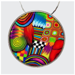 Les Tr&eacute;sors De Lily [R6485] - Collier artisanal 'Colombine & Arlequin' multicolore argent&eacute; - 42 cm- 35 mm