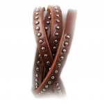 Les Tr&eacute;sors De Lily [R6858] - Bracelet cuir 'Authentik' marron - 4 tours ruda