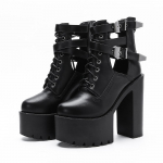 Gdgydh Sexy Buckle Strap Moterų naktinio klubo batai auk&scaron;takulniai tu&scaron;čiaviduriai kulk&scaron;nies batai platforminiai auk&scaron;takulniai gotikiniai trumpi moteri&scaron;ki batai su užtrauktuku