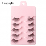 Half Eey Lashes 3/5 Pairs Faux Mink Blakstienos Daugkartinio naudojimo dirbtinės blakstienos Natūralios purus makiažo priemonės Priauginimas netikrų blakstienų maquiagem 5pairs-1004