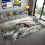 Mielas baltasis lokys vaikų kambario kilimas 3D gyvūnų kilimas Svetainės flanelinis kempinės vonios kilimėlis, sugeriantis namų dekoro prie&scaron;kambario kilimėlis 120x160cm 1pcs