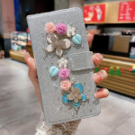 Bling Crystal Diamond Kalnų kri&scaron;tolinis piniginės dėklas, skirtas iPhone 14 Pro Max 13 12 11 Xr Xs X 7 8 Plus Se 2022 kortelių Solt Blizgantis dangtelis for iPhone 13ProMax balta