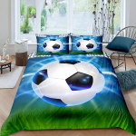3D didelės rai&scaron;kos skaitmeninis spausdintas patalynės komplektas Futbolas sportinis pūkų antklodės užvalkalas 2 arba 3 dalių AU140 * 210 berniuko kambario namų dekoravimas Baby 100x135cm blue