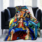 Anime One Piece 3D spausdinta flanelinė antklodė sofos antklodė kelioninė vaikų patalynės pliu&scaron;inė flanelinė antklodė 150x200cm