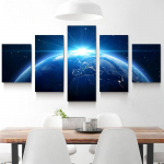 5 plok&scaron;tės Visata Planeta Erdvė Peizažas Drobė Tapyba Plakatai ir spaudiniai Sienos Menas Nuotraukos Svetainė Namų dekoras Be rėmelio 20x35cm*2 20x45cm*2 20x55cm*1