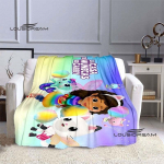 Mielas animacinis filmukas Gabby's Dollhouse Antklodė Kūrybi&scaron;ka flanelinė pūkuota vilnos antklodė Vaikams ir suaugusiems Dovana Sofa Kelionės Kempingas 75x90cm