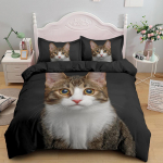 3D Pet Cat patalynės komplektas Miegamojo katės ra&scaron;to antklodės užvalkalas pagalvės užvalkalas patalynė viengulė dvigulė lova viso dydžio 2/3 vienetų mikropluo&scaron;to DE 100x135cm