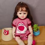 55 cm Reborn Baby Doll Realistic Babies Reborn Mink&scaron;tas visi&scaron;kai silikoninis vaikas su įsi&scaron;aknijusiais plaukais mergaitei mažylio gimtadienio dovana