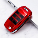 Naujo dizaino TPU atverčiamas raktų dėklas, skirtas Kia Rio 3 K2 Ceed Cerato K3 Sportage 4 Picanto K5 Optima Sorento Forte Stinger Shell Fob Protector raudona