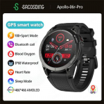 SACOSDING Apollo-06r Pro GPS i&scaron;manusis laikrodis Ultra HD 466*466 AMOLED ekranas Integruotas GPS HD Bluetooth Call Sports Swim vandeniui atsparus i&scaron;manusis laikrodis juoda