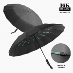 16K Double Bones Didelis skėtis Vyri&scaron;kas Moteri&scaron;ki Vėjo nepraleidžiantys Kompakti&scaron;ki skėčiai Automati&scaron;kai Sulankstomi Verslo Prabangūs Saulės Lietaus Skėtis Kelionės