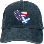 Susijungiančios &scaron;irdelės Amerikos &Scaron;kotijos vėliava Unisex laisvalaikio džinsinės kepuraitės tėčio kepurė Medvilnė reguliuojama beisbolo kepurė One Size
