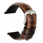 20/22/24 mm vintažinis reguliuojamas natūralios odos laikrodžio apyrankės rie&scaron;o keitimas 22mm Silver Buckle