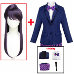 Anime Komi negali susikalbėti Komi Shoko Cosplay kostiumas Apranga Mar&scaron;kiniai Kaklarai&scaron;tis &Scaron;ortai Moterų Uniforma Helovino Karnavalo vakarėlio drabužiai L-(Costume+Wig)