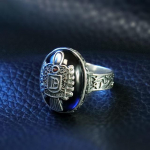 Vampyro dienora&scaron;čiai Cosplay Damon Salvatore dirbtinio brangakmenio žiedas 925 sterlingų sidabro papuo&scaron;alai vyrams gimtadienio kalėdinė dovana 11