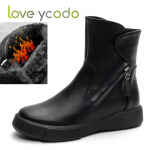 Moteri&scaron;ki rudens/žiemos natūralios odos patogūs &bdquo;Marton&ldquo; batai, mergaičių studentų madingi plok&scaron;čiapadžiai odiniai batai 35&ndash;43 dydžiai 41 juoda