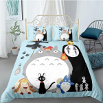 3D spausdinta Spirited Away antklodės užvalkalas Totoro Howl's Moving Castle vaikams Mielas pagalvių užvalkalas Patalynė patalynė su didele lova EU Single135x200cm