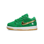 Nike Dunk Low SB TD St. &Scaron;v. Patriko dienos kūdikių sportbačiai Žali, Laimės žalia, Metalinis auksas DN3673-303 19.5