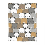 Mielas Žavingas Panda Me&scaron;kiukas Antklodė Flanelinė Spausdinta Daugiafunkcinė Super &Scaron;ilta Mesta Antklodė Lovai Lauko Lovatiesė 100x75cm 40x30in