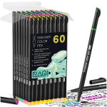 Smulkių ta&scaron;kų ra&scaron;iklių rinkinys Fineliner 60 Colors Pie&scaron;imo ra&scaron;ikliai 0,38 - 0,4 mm