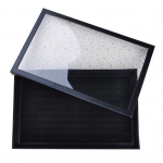 100 lizdų auskarų dėžutė, apsauganti nuo įbrėžimų, plačiai atsidaranti, prakti&scaron;ka, didelės talpos karolių dėklas kasdieniniam naudojimui juoda