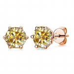 Bague Ringen S925 Sidabrinis rinkinys su 1ct spalvos moissanite auskarais merginai Valentino dienos dovanų papuo&scaron;alams 6.5mm