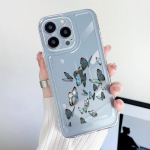 Madingas gėlių dėklas, skirtas iPhone 15 14 Pro Max 13 12 11 smūgiams atsparus silikono dėklas, skaidrus dangtelis iPhone 15