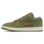 Air Jordan 1 Low SE Alyvuogių rudos spalvos, jūros dumblių žalia, moteri&scaron;ki kedai, žalias dangus-J-&scaron;viesiai alyvuogių, burės FB9893-300 39 brown