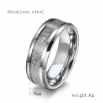 Rime Silk Pattern Titanium Steel Ring Vyri&scaron;ki nerūdijančio plieno papuo&scaron;alai 6 sidabras
