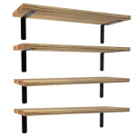 4 vnt medinės plaukiojančios lentynos lygaus kra&scaron;to kaimi&scaron;ko stiliaus paprasto montavimo augalų ekrano sienoje montuojamos plaukiojančios knygų lentynos