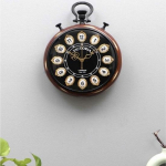 Vintažinio rudo medžio ir MDF sieninis laikrodis, Viktorijos medinis sieninis laikrodis namams ir biurui