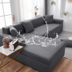 Neper&scaron;lampami sofos užvalkalai Vienspalviai kampiniai sofos užvalkalai Elastingi sofos užvalkalai Svetainės sofos rinkinys naminiams gyvūnėliams vaikams 4 seater 230-300cm tamsiai pilka spalva