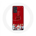 Coque pour Samsung Galaxy A32 5G BTS Bangtan Gar&ccedil;ons Fond Rouge Cadeau de No&euml;l 2024