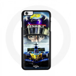 Coque iPhone 4 - Renault - Formula 1 - Rigide - Bleu - Jaune geltona