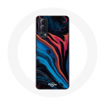 Coque Vivo Y72 blue Black red abstract texture background