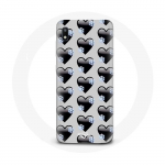 Coque pour Samsung Galaxy A10 Fond de coeurs noirs